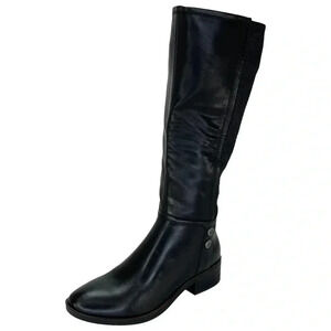 Baretraps Madelyn Black Faux Leather Mid Calf Womens Boots Size 5.5M